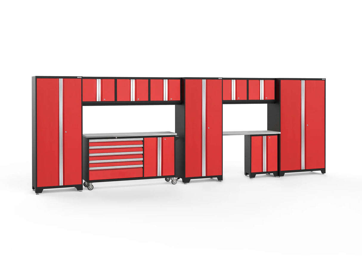 Bold Series 11 Piece Cabinet Set with Project Center, Base, Wall Cabinets and Lockers