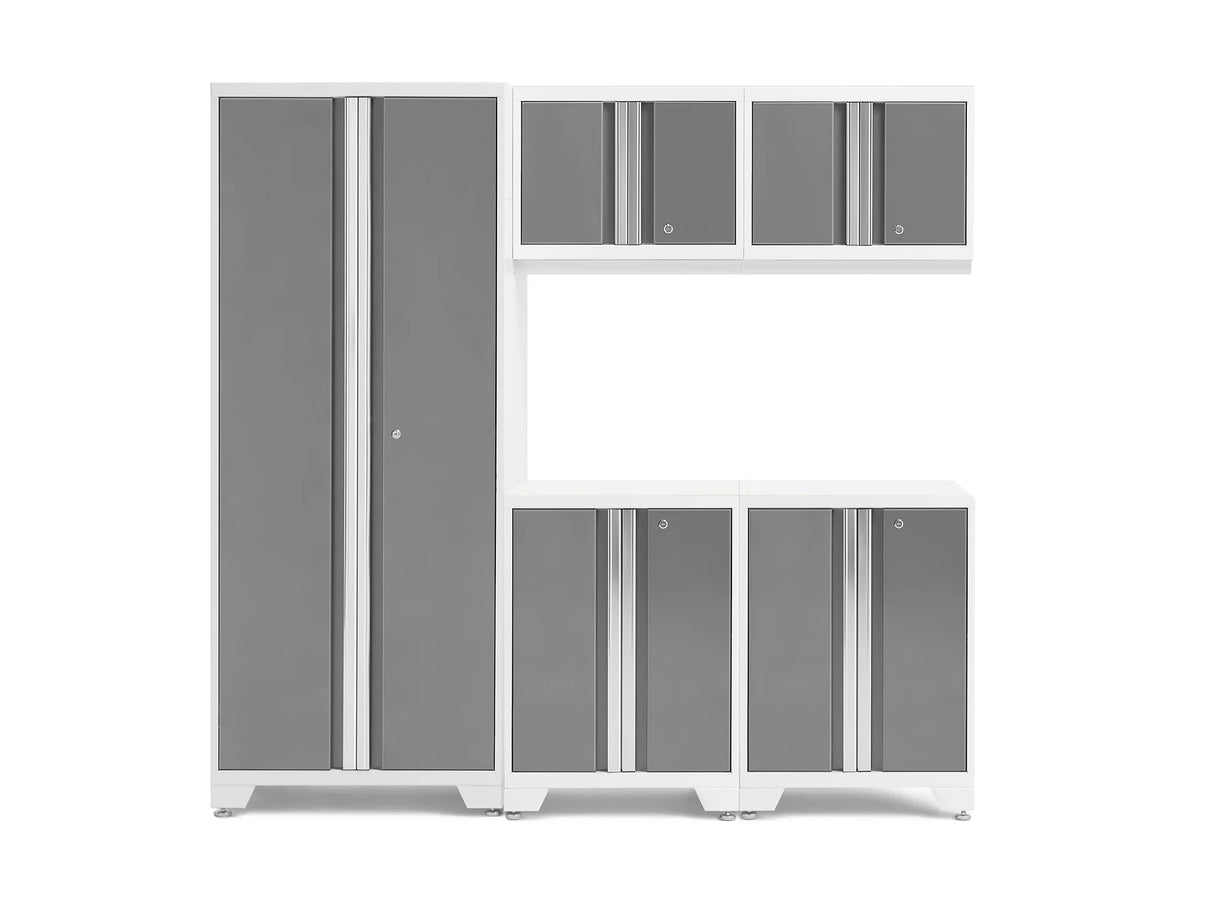 Bold Series 5 Piece Cabinet Set with Base, Wall Cabinets and 30 In. Locker