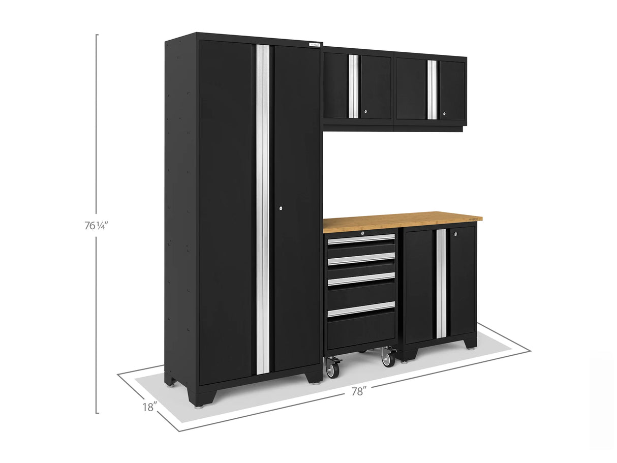 Bold Series 6 Piece Cabinet Set with Tool, Base, Wall Cabinets and 30 In. Locker