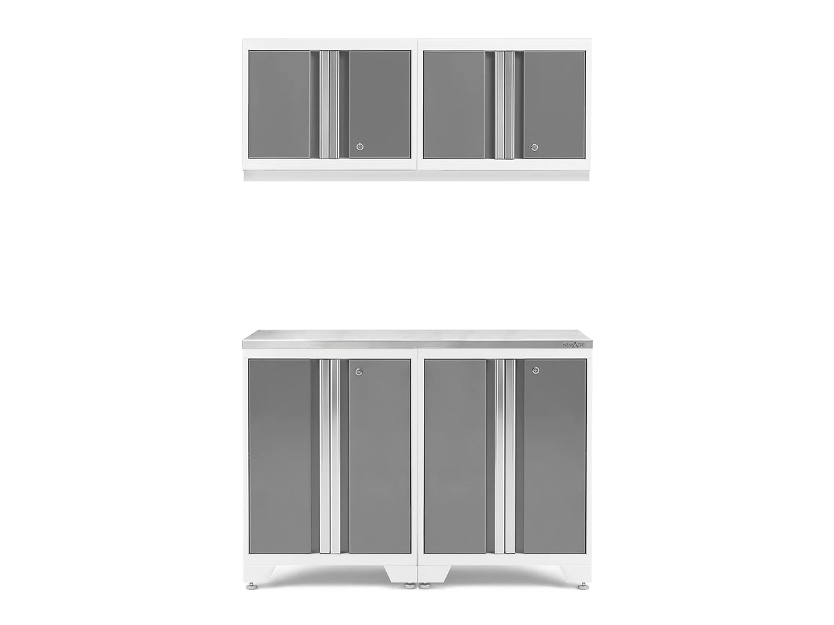 Bold Series 5 Piece Cabinet Set with Wall, Base Cabinet, and Worktop