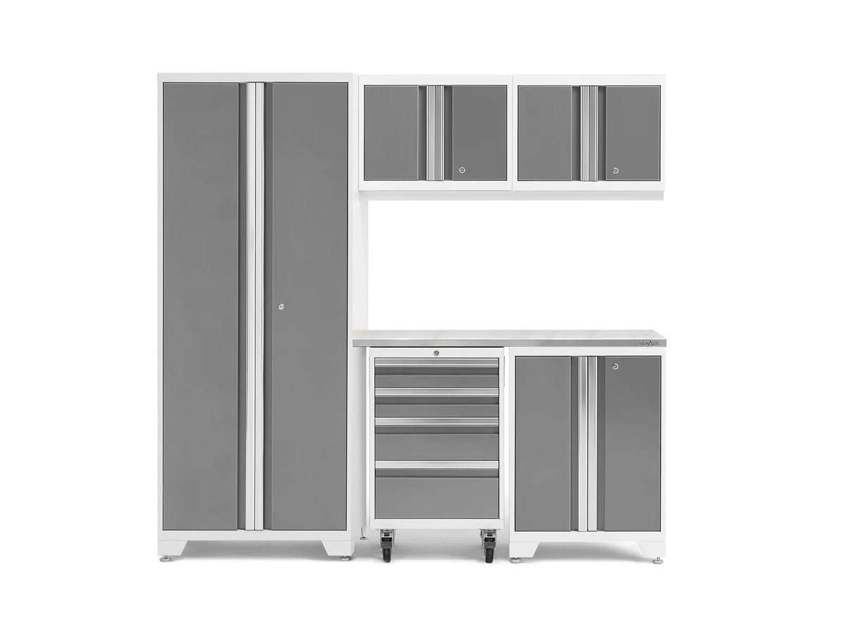 Bold Series 6 Piece Cabinet Set with Tool, Base, Wall Cabinets and 30 In. Locker