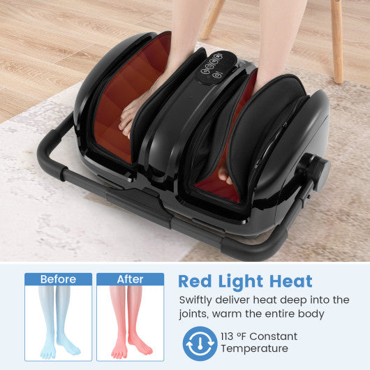 Foot and Calf Massager with Heat for Blood Circulation Pain Relief-Black