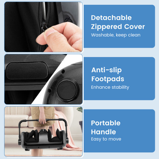 Foot and Calf Massager with Heat for Blood Circulation Pain Relief-Black