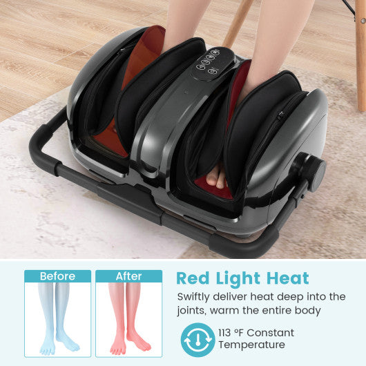 Foot and Calf Massager with Heat for Blood Circulation Pain Relief-Gray