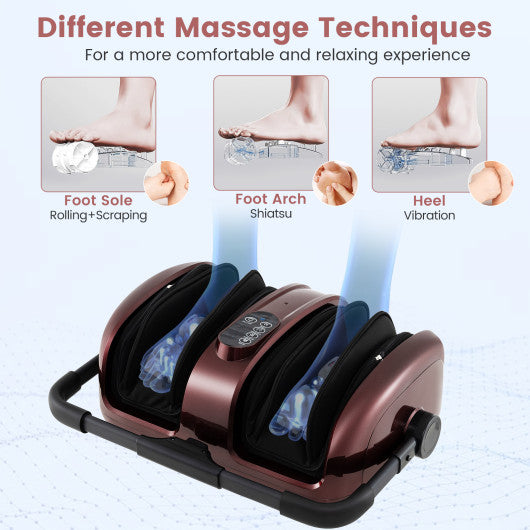 Foot and Calf Massager with Heat for Blood Circulation Pain Relief-Red