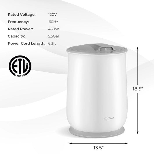 Towel Warmer Bucket with Auto Shut Off for Bathroom-Gray