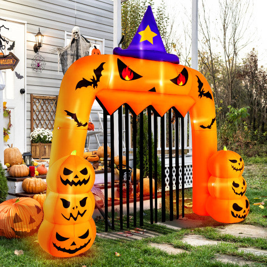 Halloween Inflatable Pumpkin Archway with Stakes and Water Bags