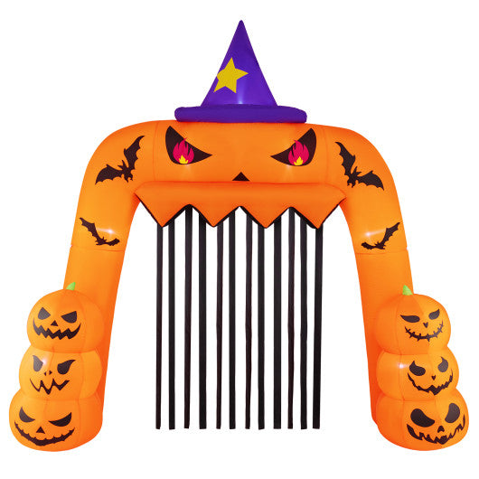 Halloween Inflatable Pumpkin Archway with Stakes and Water Bags