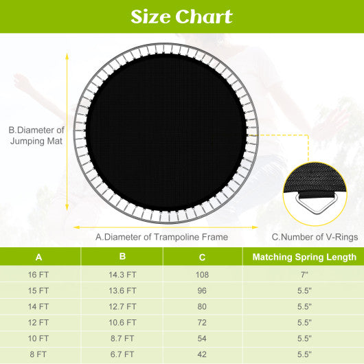 High-Elastic PP Replacement Jumping Mat-14 ft