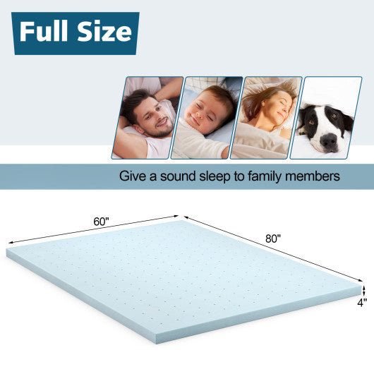 4 Inch Gel Injection Memory Foam Mattress Top Ventilated Mattress Double Bed-Queen Size