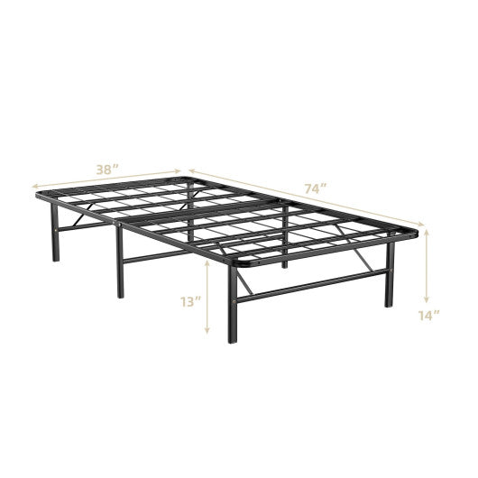 Twin/Full/Queen Size Foldable Metal Platform Bed with Tool-Free Assembly-Twin size