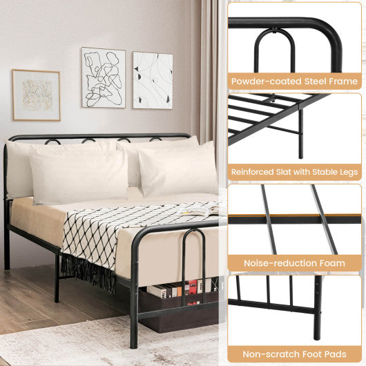 Full/Queen Size Metal Bed Frame with Headboard and Footboard-Full Size