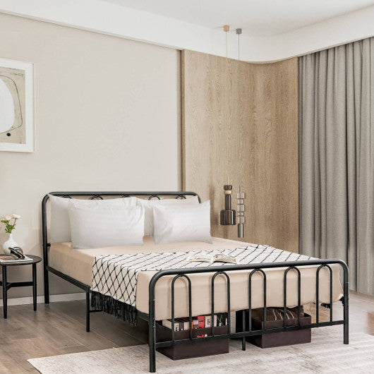 Full/Queen Size Metal Bed Frame with Headboard and Footboard-Queen Size