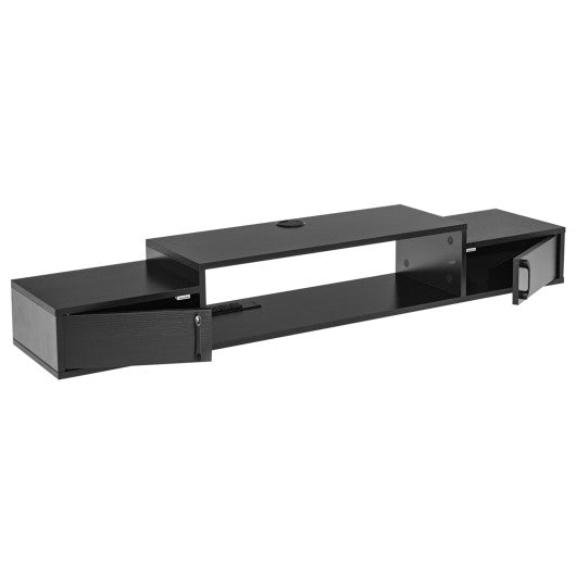 55 Inches Floating TV Stand with Power Outlet-Black