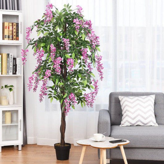 6-Feet Artificial Wisteria Silk Indoor-Outdoor Tree-1pieces
