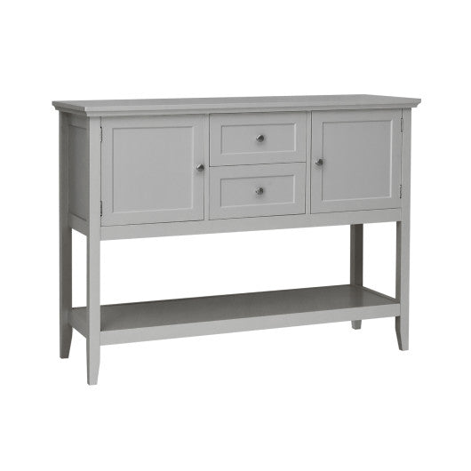 Wooden Sideboard Buffet Console Table with Drawers and Storage-Gray