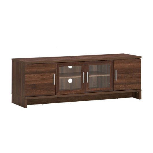 Media Entertainment TV Stand for TVs up to 70 Inches with Adjustable Shelf-Walnut
