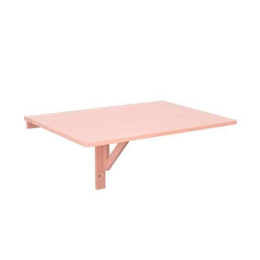 31.5 x 23.5 Inch Wall Mounted Folding Table for Small Spaces-Pink