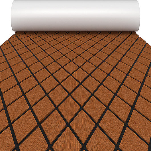 EVA Foam Boat Decking Sheet with Diamond Shape for Boat Surfboard-Brown