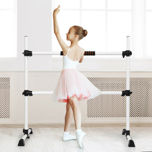 4 Feet Portable Ballet Barre with Adjustable Height-Gray