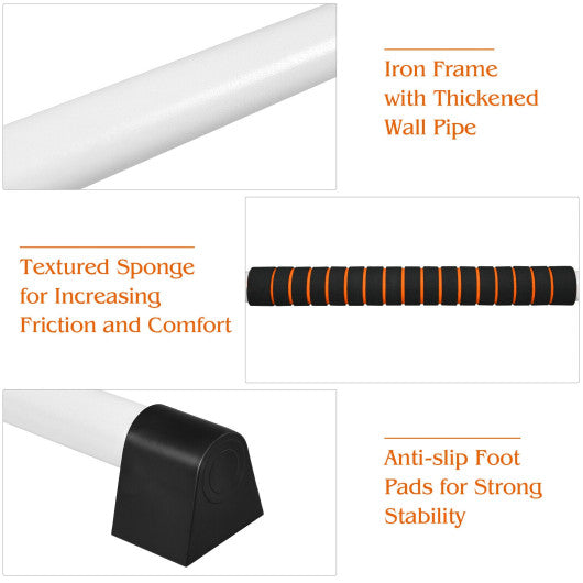 4 Feet Portable Ballet Barre with Adjustable Height-Gray