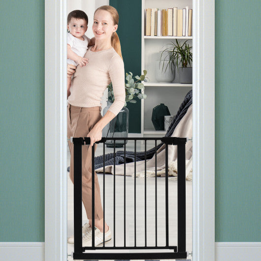 30-32.5 Inch Wide Safety Gate with 30 Inch Scientific Height-Black