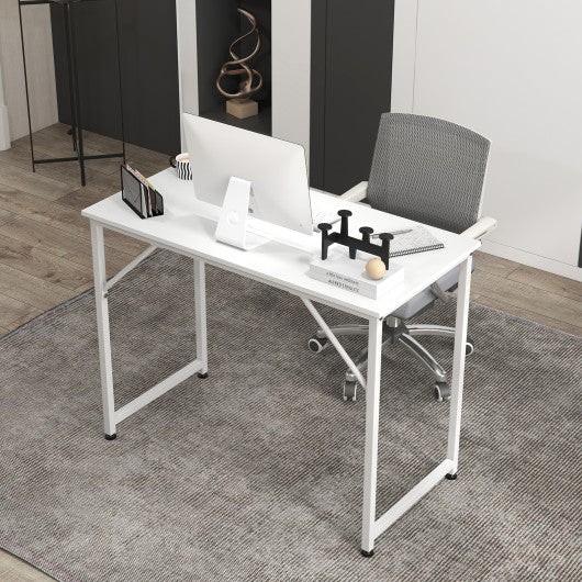 L Shaped Computer Desk and Writing Workstation for Home and Office-White