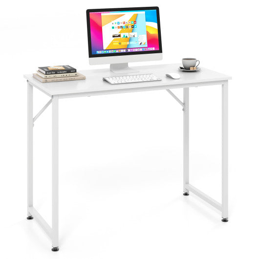 L Shaped Computer Desk and Writing Workstation for Home and Office-White