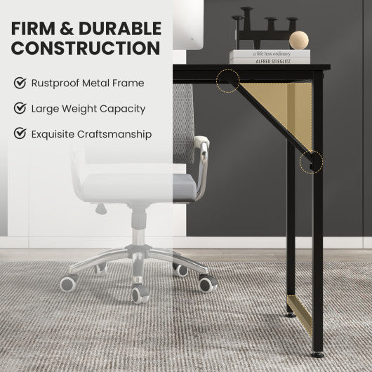 L Shaped Computer Desk and Writing Workstation for Home and Office-Black