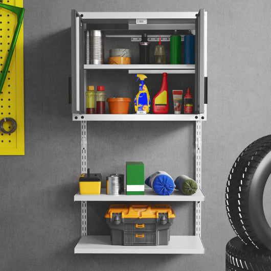 Metal Wall Cabinet with Lock and 3 Adjustable Shelves