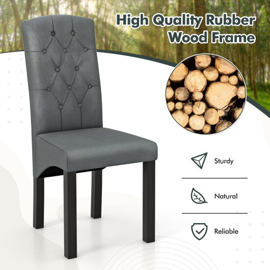 Modern Dining Chair with High Backrest High-density Sponge Cushion-Dark Gray