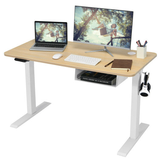 48-Inch Electric Standing Adjustable Desk with Control Panel and USB Port-Natural