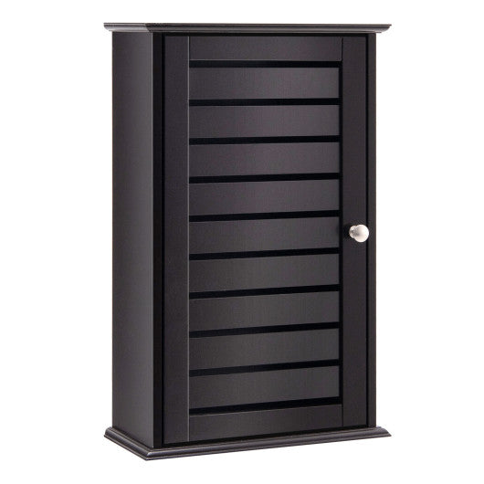 Wall Mount Medicine Cabinet Multifunction Storage Organizer-Dark Brown