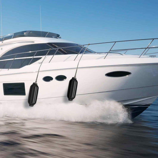 4 Ribbed Marine 8.5" x 27" Boat Fender Vinyl Bumper-Black