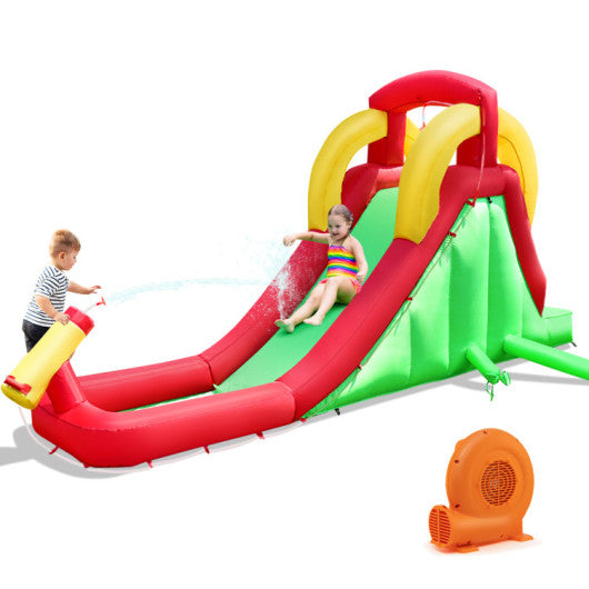 Inflatable Water Slide Bounce House with Climbing Wall and Jumper with 550W Blower