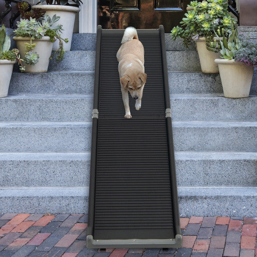 63 Feet Upgrade Folding Pet Ramp Portable Dog Ramp with Steel Frame