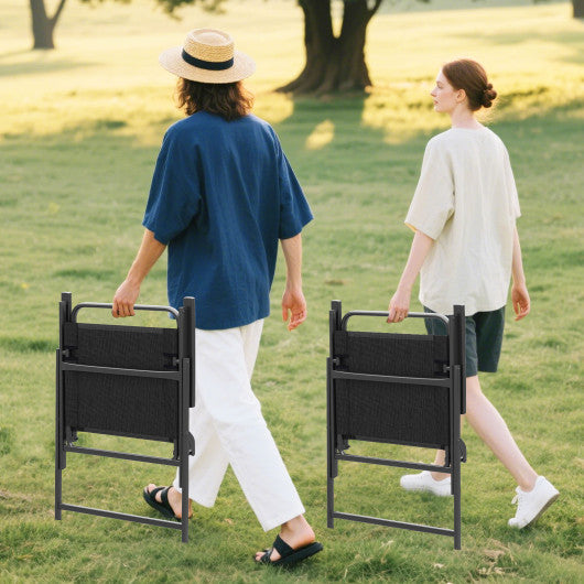 Set of 2/4/6 Outdoor Folding Chairs with Breathable Seat-Set of 4