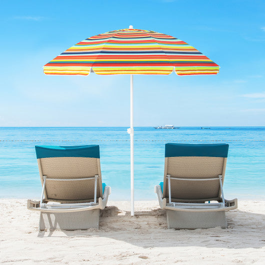 6.5 Feet Patio Beach Umbrella with Waterproof Polyester Fabric-Orange