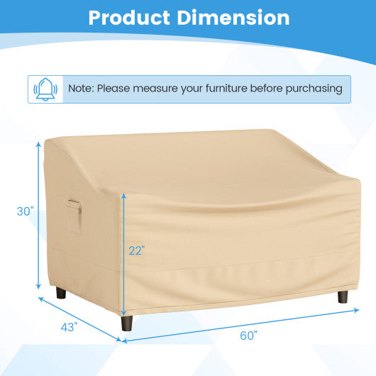 Patio Furniture Cover with Padded Handle and Click-Close Straps-60 x 43 x 30 inches