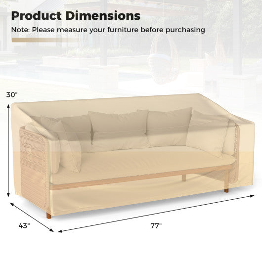 Patio Furniture Cover with Padded Handle and Click-Close Straps-77 x 43 x 30 inches