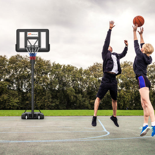 Portable Basketball Hoop with 4.6 to 10 Feet 10-Level Height Adjustable