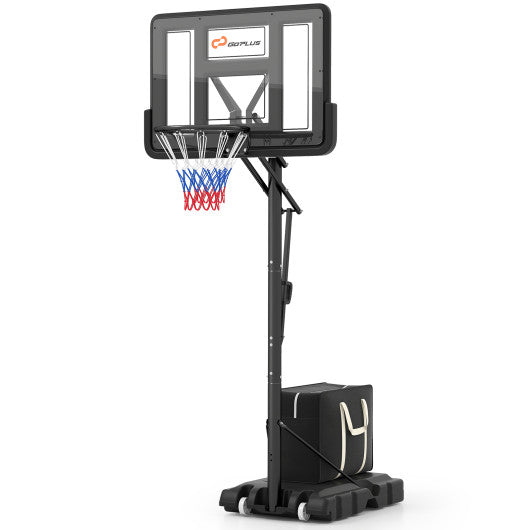 Portable Basketball Hoop with 4.6 to 10 Feet 10-Level Height Adjustable