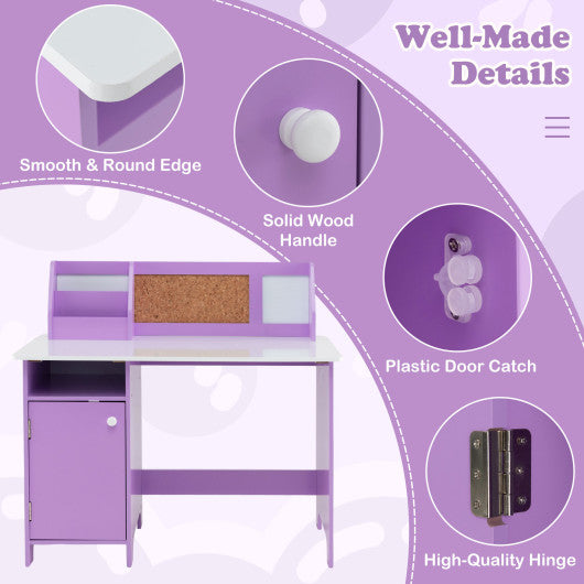 Kids Table and Chair Set for Arts Crafts Homework Home School-Purple