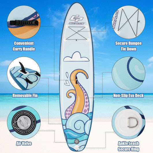 Inflatable Stand Up Paddle Board Surfboard with Aluminum Paddle Pump-10.5 ft