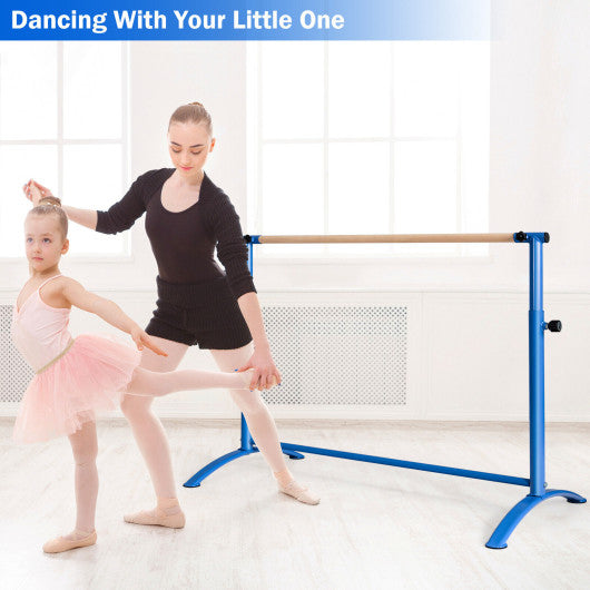 51 Inch Ballet Barre Bar with 4-Position Adjustable Height-Blue