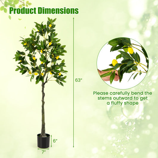 Artificial Lemon Tree 2.6/4/5.2 Feet Tall Fake Lemon Plant wuth Lemon Fruits-5.2 ft