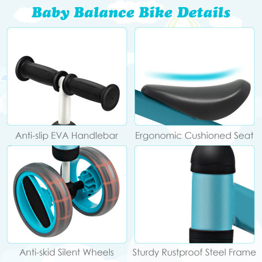 4 Wheels Baby Balance Bike Toy-Blue