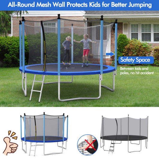 Outdoor Trampoline with Safety Closure Net-12 ft