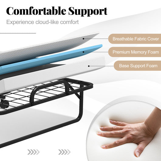 Twin Size Rollaway Guest Folding Bed with Pillow and Cover