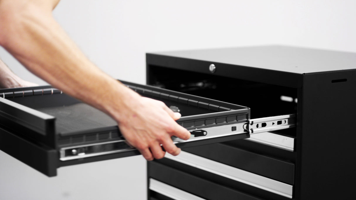 Pro Series 8 Piece Cabinet Set with Wall, Base, Tool Drawer Cabinet, Lockers and 84 In. Worktop